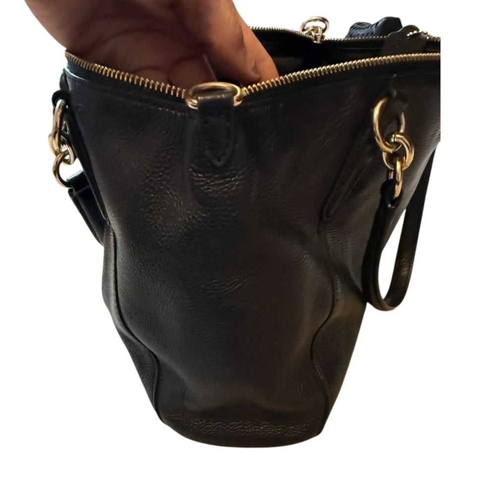 Coach Kelsey Satchel Black Pebble Leather Small Crossbody Top Handle Bag - Picture 4 of 10